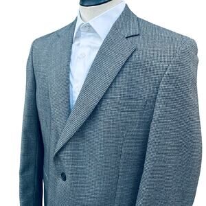 Jos A Bank NEW Men 42R Sport Coat Hounds tooth Black Gray White Wool